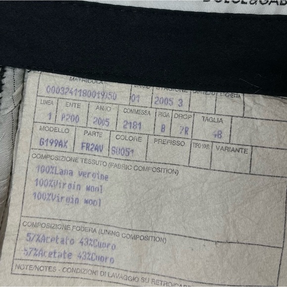 Dolce & Gabbana 32 x 28 Mens 100% Virgin Wool Black Slacks Office Pinstripe - Picture 5 of 6